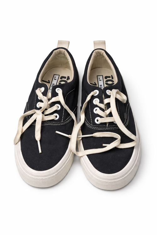 Classic Black Canvas Lace-Up Sneakers